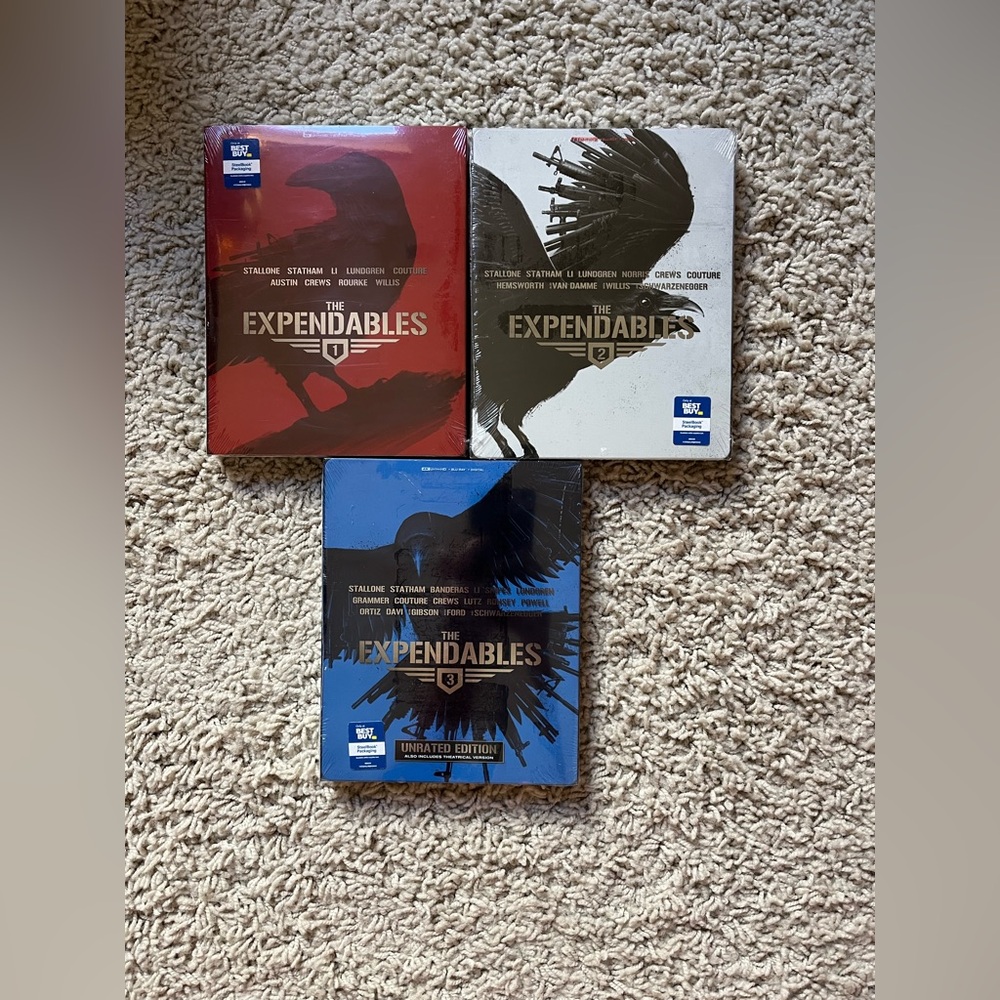 The Expendables 1-3 4K UHD Ultra Blu-Ray Digital Steelbook NEW Sealed Best Buy✅‎